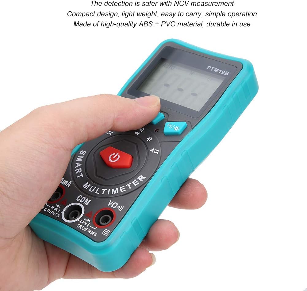 PTM19B Multimeter 2000 Counts Digital Multimeter Multimeters Manual and NCV measurement Current Resistance Continuity,Capacitance Frequency Tests Diodes Transistors Non‑contact Voltage Detection - Image 5
