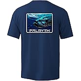 Palmyth Men's Fishing Shirt Short Sleeve Sun Protection UV UPF 50+ SPF T-Shirt