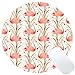 Wknoon Round Gaming Mouse Pad Custom Design, Seamless Pink Flamingos Design Art, 8