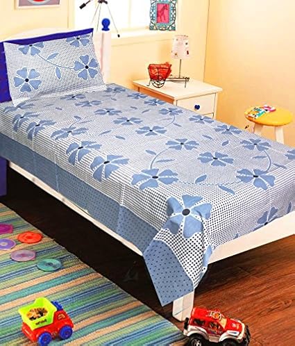 Homefab India 120 TC Cotton Single Bedsheet with 1 Pillow Covers - Grey