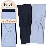 Kitsch Wide Headbands for Women Non Slip - Garden Bouquet, 2pcs | Running Headbands for Girls, Ideal for Working Out, Yoga, Gym, or Lounging – Stretchy Head Bands – Fashion Hair Accessories