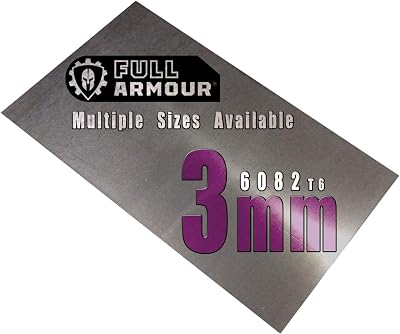 Full Armour 3mm Aluminium Sheet Plate 200mm x 100mm Grade 6082