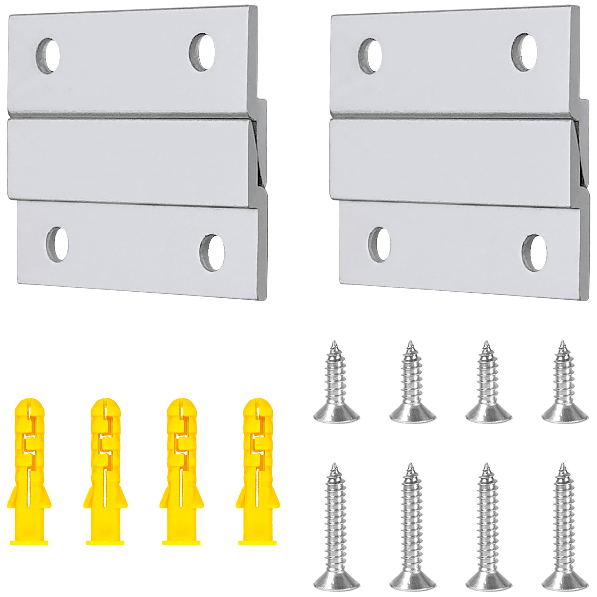 4 PCS Picture Frame Hanging Z-Clamps,Z-Shaped Metal Interlocking Bracket Set, French Cleat for Hanging Mirrors, Pictures, Shelves, Whiteboards, and Art Frames (2 Inch)