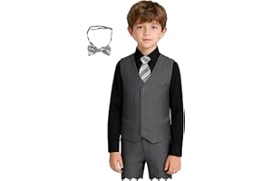 BOIHEDY Boy Suits Stripe Tuxedo Suit Set Complete Outfit Formal Wedding Party Wear Ring Bearer Outfit