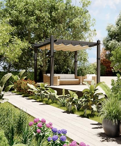 GAOMON 10x10 Ft Outdoor Pergola, Heavy-Duty Aluminum Patio Pergolas and Gazebos…