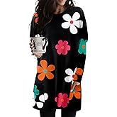 KISSMODA Womens Casual Tunic Tops for Leggings Long Sleeve Fall Shirts with Pockets