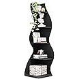 Tribesigns Corner Shelf, Modern 5-Tier Wall Corner Bookshelf, Stylish Corner Small Bookcase Storage Rack Plant Stand with Unique Shape for Living Room, Home Office, (1PC, Black)