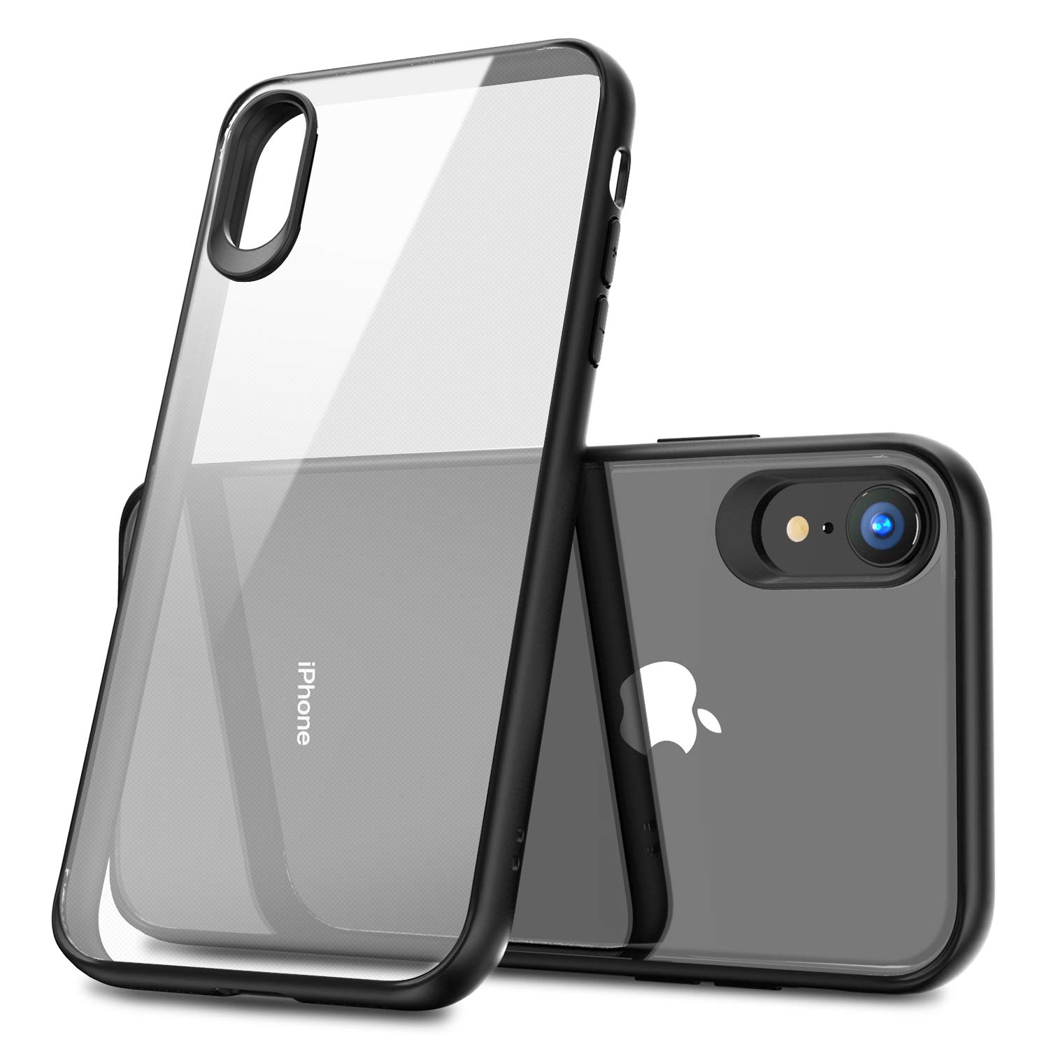 TOZO for iPhone XR Case Hybrid Soft Grip Matte Finish Frame Clear Back