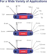 WORKPRO 24PC Folding Hex Key Set Metric Ball End Torx Keys view 4