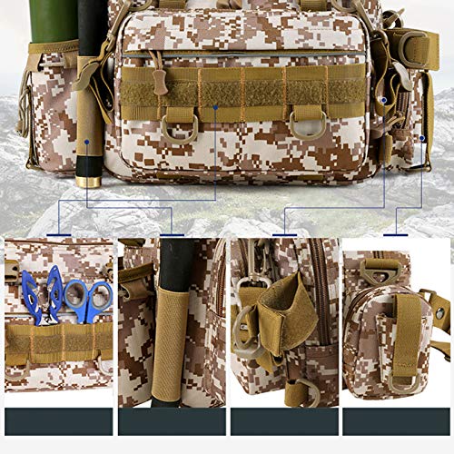 HAOLIN Große Kapazität Angeltasche Multifunktion 600D Nylon wasserdichte Outdoor-Taille Umhängetasche Angelgerät,2 – Bild 5