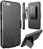 iPhone 6S Plus case, iTronic Hybrid Dual Layer Combo Armor Defender Protective Kickstand Holster case with Locking Belt Swivel Clip for iPhone 6S Plus / 6 Plus (Black)