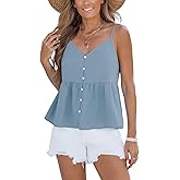 CUPSHE Womens Top Sleeveless Button Front Detail Blouse Casual Loose