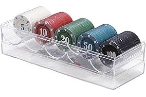 VOVCIG Poker Chips 100PCS Plastic Poker Chips Set 5 Colors with Black Bag for Home Game Poker Nights Party Card Club or Late 