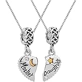 ZakiaHo 2Pcs Mother and Daughter Matching Heart Couple Necklace Set Mothers Day Birthday Christmas Jewelry Gifts for Mom from Daughter