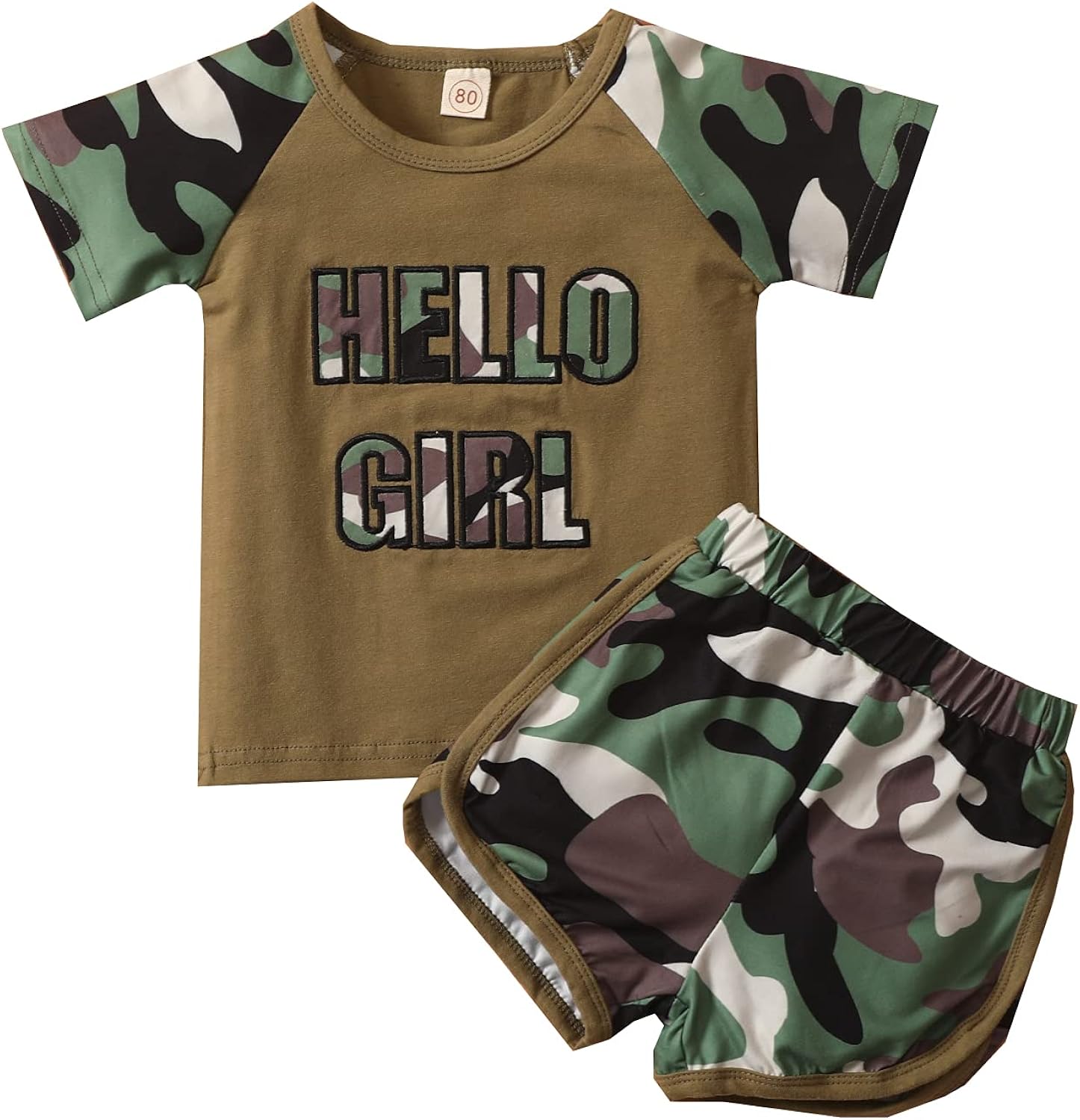 Toddler Baby Boy Girl Camo Summer Clothes Short Sleeve T