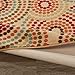 Diagona Designs Contemporary Circles Design Modern Non-Slip Kitchen/Bathroom/Living Room Area Rug, 3'3'' W x 5'0'' L, Beige/Multi Color