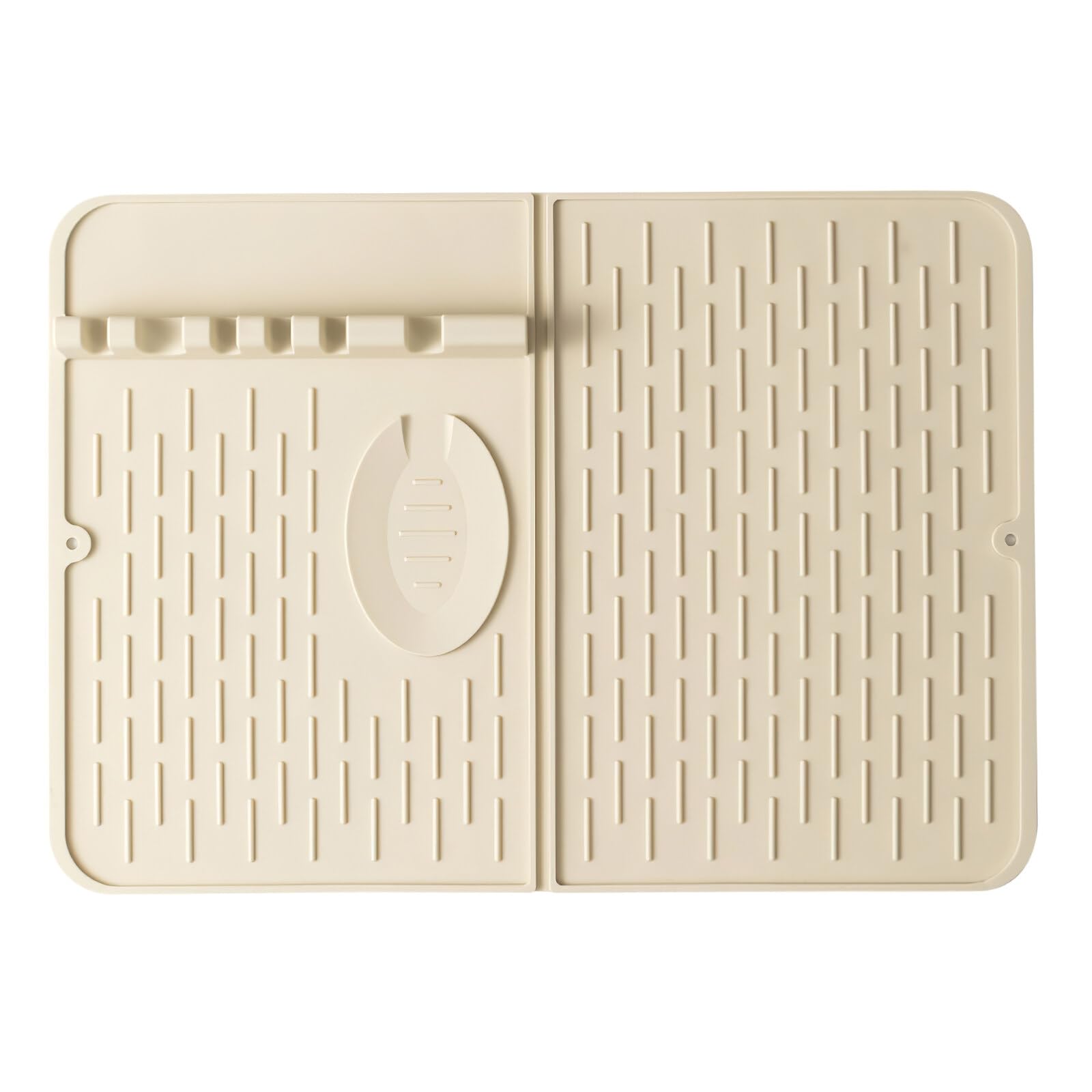 Jasfyee Silicone Dish Drying Mat,Drainer Mat With Cooking Spoon Spatula Holder,Heat Resistant Silicone Mat,Kitchen Sink Protector Non,Drying Mat For Kitchen Counter,For Kitchen Counter Sink