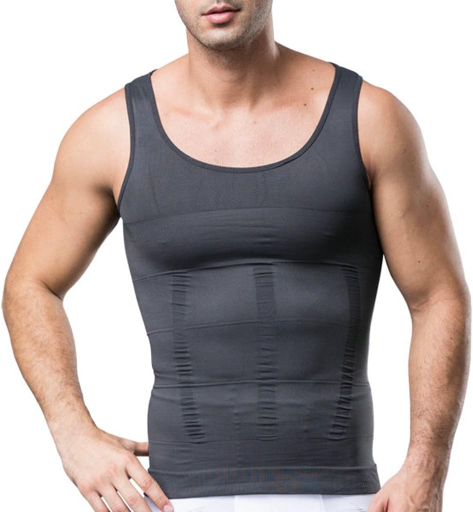 JIAO MIAOMens Waist Body Shaper Vest T-Shirt Tank Tops