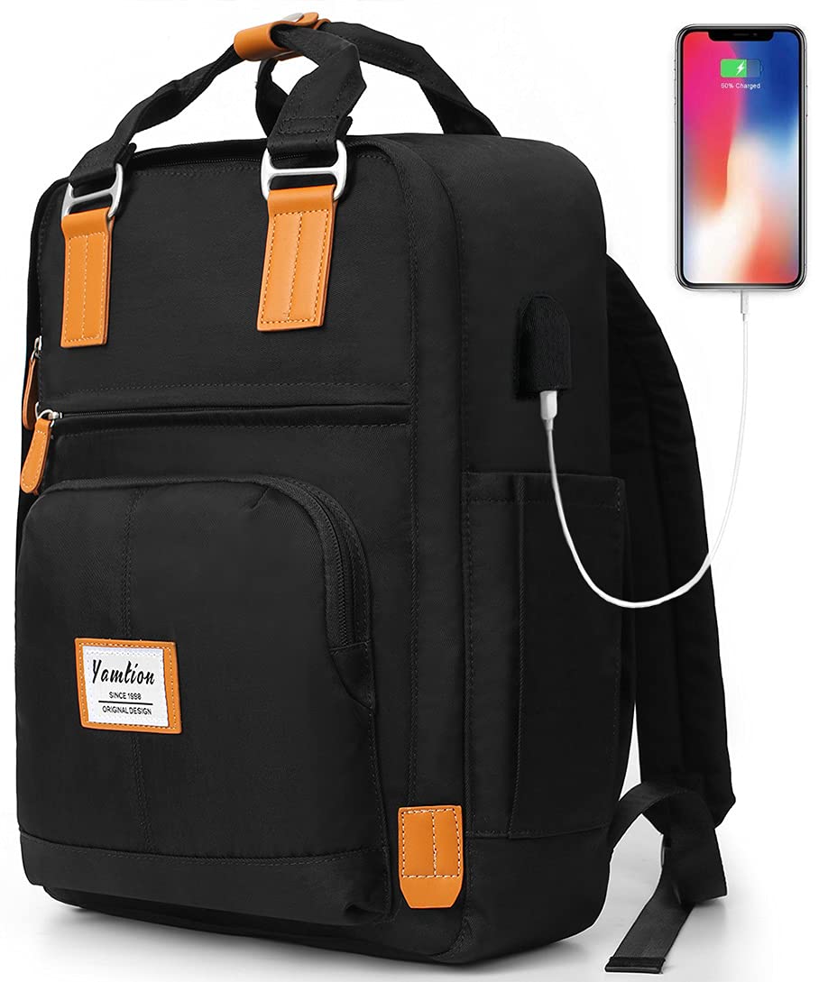 YAMTION Backpack Women & Men,College Bookbag High School Backpack for Girls & Boys Teenagers,Backpack Business Laptop Backpack with USB Charging Port