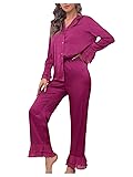Verdusa Women's Satin Notch Collar Blouse and