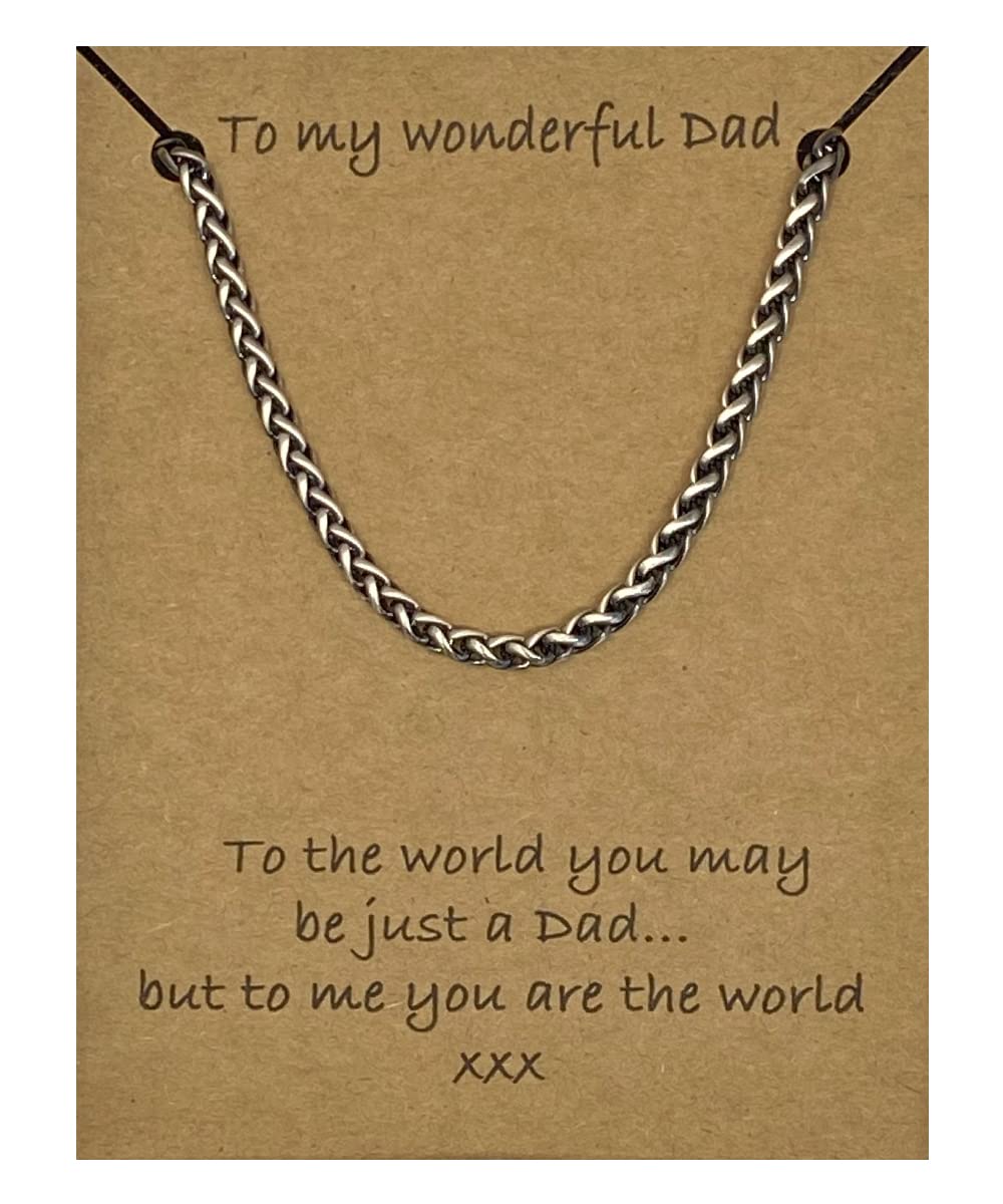 Gift for Dad with sweet message from Daughter & Gift Box Sterling Silver Necklace Chain