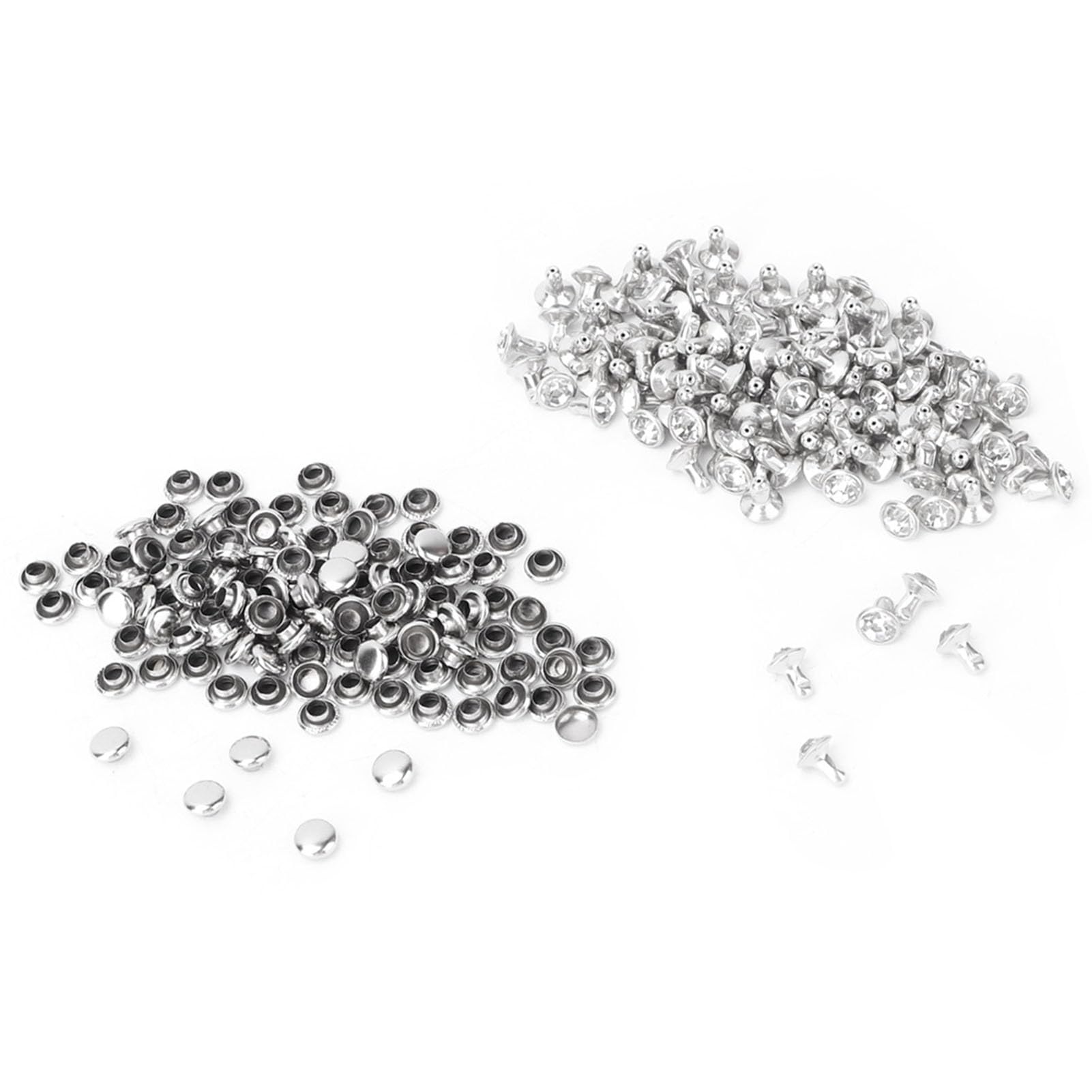 HEEPDD Rhinestone Rivets, 100 Pieces Crystal Diamond Rhinestone Rapid Rivets Spots Studs for Leathercraft DIY Clothes Jackets Jeans Shoes