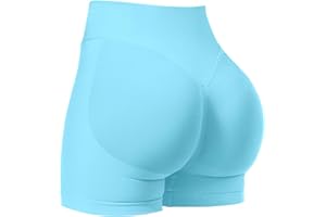 VOYJOY Women Workout Impact Shorts 4.5" Scrunch Butt Lifting Gym Shorts Seamless Booty Biker Shorts