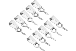 PATIKIL 15x4mm Screw Eye Pins Peg Bail, 10Pcs Small Stainless Steel Cup Pear Eyelet Screw Eye Pins for Jewelry Making Earring DIY Beads Craft, Silver