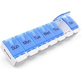 AUVON Weekly Pill Organizer – Arthritis-Friendly, BPA-Free 7-Day Pill Box With Easy-Open Lids