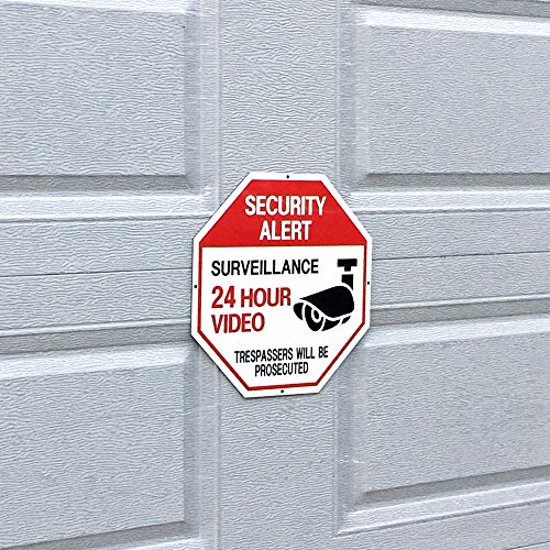 Video Surveillance Signs Security Sign Video Surveillance Alert - Intrusion Prevention Effect 12 x 12 Octagon Aluminum Sign - Thumbnail 5