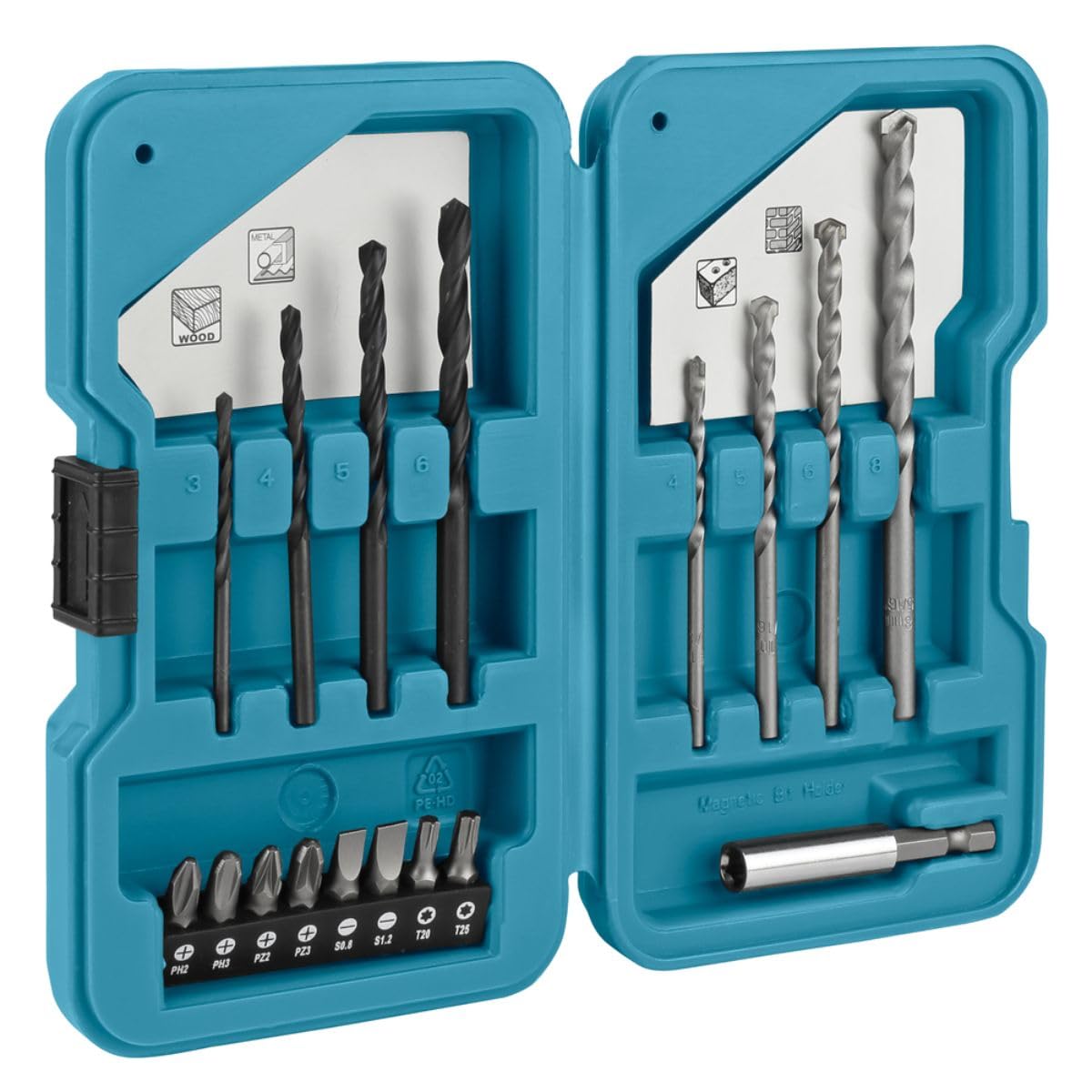 Makita D-40216 Bit and Drill Set 17 Pieces in Plastic Case