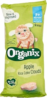 Organix Apple Organic Rice Cake Clouds Baby Snack 7+ Months 4 x 18 g Bags Pack view 5