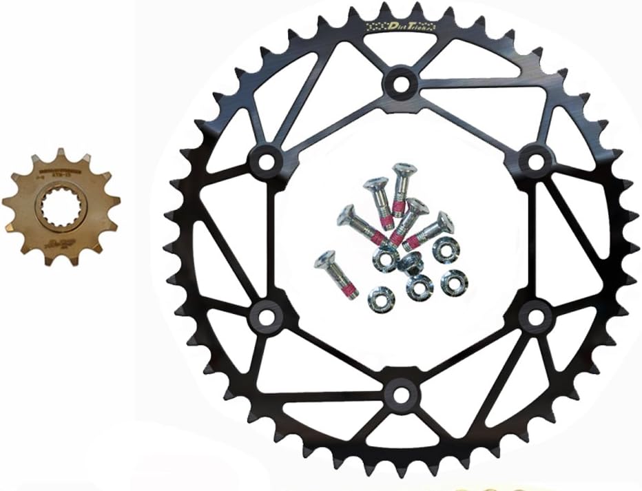 Dirt Tricks Front & SE BLACK Rear Sprockets Kit - 15/49 - compatible with Beta 250-500 - RR 2013-on, RS 2014-on