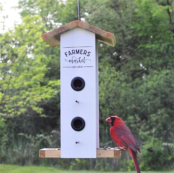 WILD WINGS WWLF1-DECO FARMHOUSE VERTICAL BIRD FEEDER, WHITE