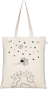 EcoRight Canvas Tote bag for Women, Reusable Grocery Bag, Cute Bags, Printed Cotton Shopping bag, Beach bags, Gift bags, Bridesmaids Tote Bags, Book Bag | Houston | 0101B01