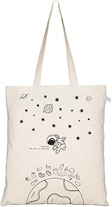 EcoRight Canvas Tote bag for Women, Reusable Grocery Bag, Cute Bags, Printed Cotton Shopping bag, Beach bags, Gift bags, Bridesmaids Tote Bags, Book Bag | Houston | 0101B01