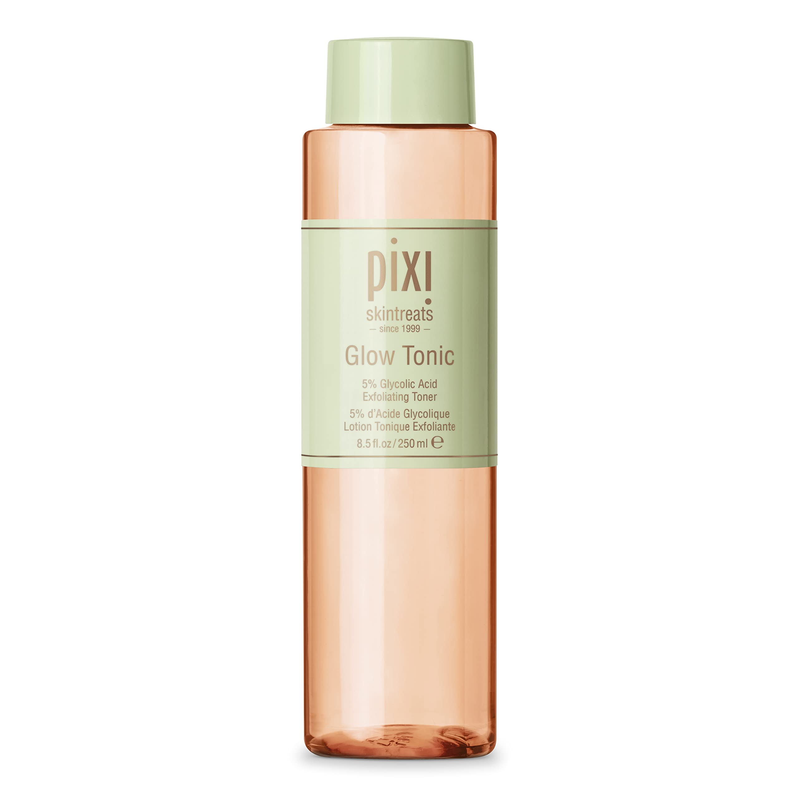 Pixi Glow Tonic Exfoliating Face Toner with 5% Glycolic Acid, Ginseng and Aloe Vera, Alcohol-Free Pore-Refining Toner for Radiant Skin, 8.5 fl oz / 250 ml