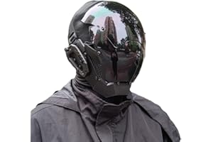 KYEDAY Punk Mask for Men, Cosplay Halloween Mask, Suitable for Parties and Music Festivals, Black, L