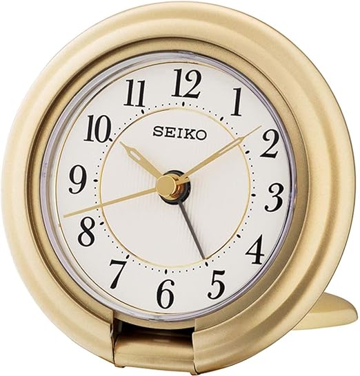 Seiko Travel Alarm Clock with Screen Press FunctionGold QHT014G