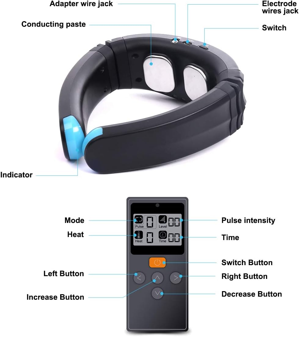 OSITO FDA Cleared|Neck Massager with Heat, Intelligent Portable Device 9 Modes 50 Levels Strength Neck Massage Equipment, Deep Tissue Massage Trigger Point for Office Home Sport: Health & Personal Care