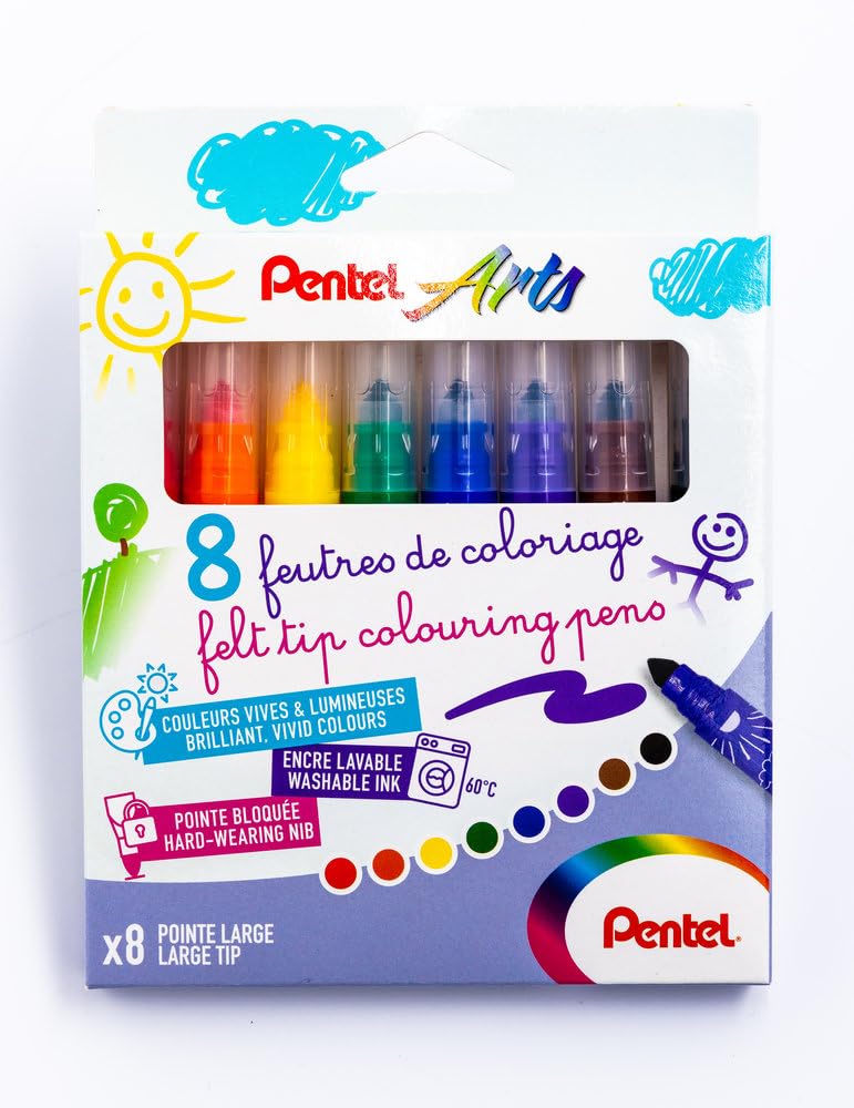 Pentel SCS3E-8 Broad Tip Colouring Pens