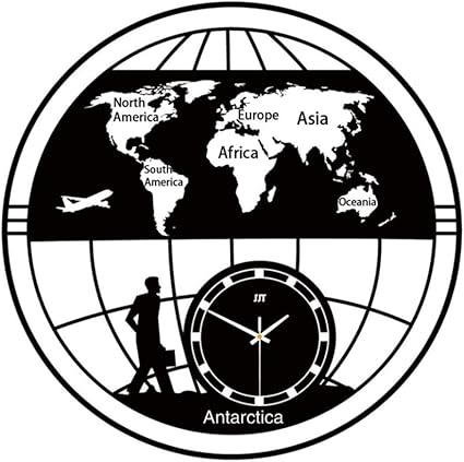 Dosnvg Horloge Murale Ancienne Carte Ancienne Horloge Murale Terre Monde Horloge Carte Monde Voyageurs Cadeau Art Decor Horloge Idees Cadeaux Pour Femme Homme Noir Amazon Fr Sports Et Loisirs