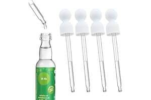 Oxyooh Glass Dropper Pipettes Compatible with Bubbly Drops SodaStream Dropper Bubly Drops SodaStream Flavors for Soda Stream Accessories (4 Pack)