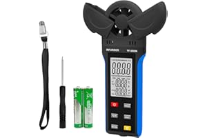 INFURIDER Digital Anemometer Wind Speed Meter, 6-in-1 Wind Gauge for Velocity/Temperature/Relative Humidity, Auto-Off with Data Hold, LCD Backlight, for Shooting, Sailing