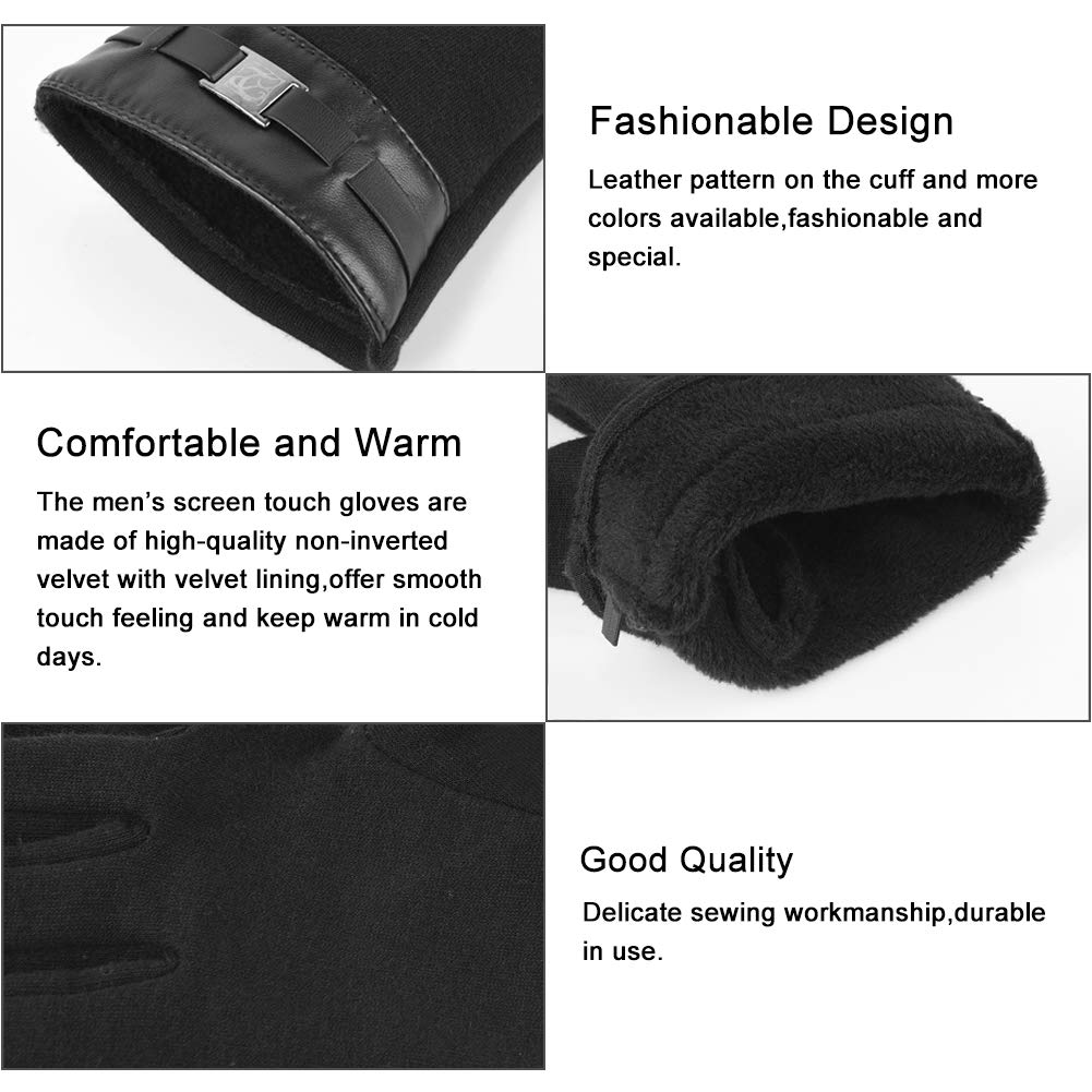 Vbiger Unisex Touch Screen Gloves Winter Texting Mittens Cold Weather Gloves