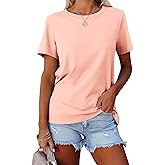 Minetom Women’s T Shirts Color Block Short Sleeve Tops Casual Summer Tees