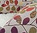 CaliTime Cushion Cover Throw Pillow Case Shell for Couch Sofa Home Decoration Luxury Chenille Cute Leaves Both Sides 18 X 18 Inches Ecru Purple