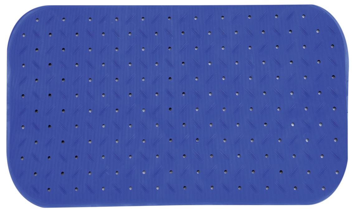 MSV Premium Shower Mat Bath Mat Bath Mat Antibacterial Non-Slip with Suction Cups – Blue – Smells of Roses – Approx. 36 x 65 cm – Washable at 60 °C