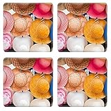 MSD Square Coasters Non-Slip Natural Rubber Desk