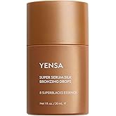 YENSA Super Serum Silk Bronzing Drops for Face - Liquid Bronzer Drops Enriched with Bakuchiol, Ferulic Acid & Super Oils - Hydrates & Nourishes with a Subtle Shimmer Finish - Universal Shade (1 Fl oz)